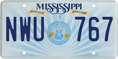 MS license plate NWU767
