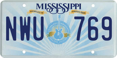 MS license plate NWU769