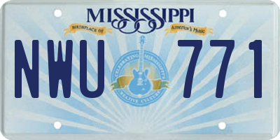 MS license plate NWU771