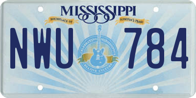 MS license plate NWU784