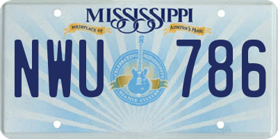 MS license plate NWU786