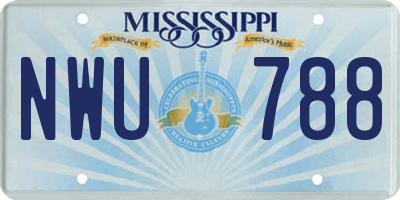 MS license plate NWU788