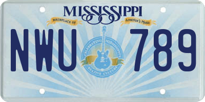 MS license plate NWU789