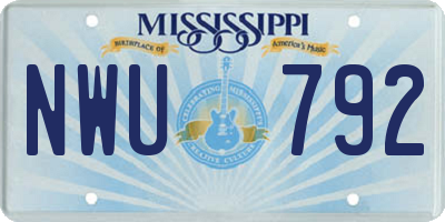 MS license plate NWU792