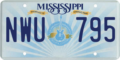MS license plate NWU795