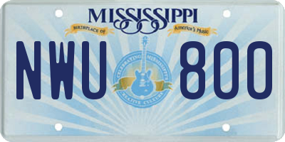 MS license plate NWU800