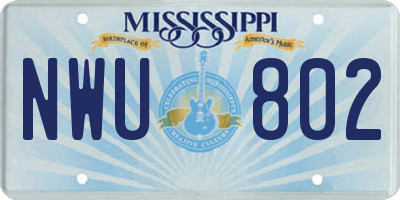 MS license plate NWU802