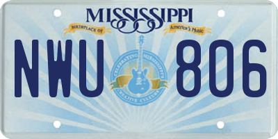 MS license plate NWU806
