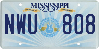 MS license plate NWU808