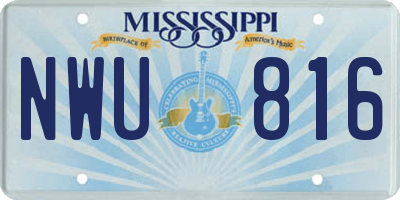 MS license plate NWU816