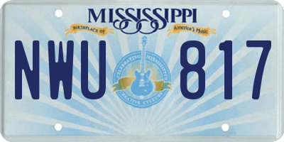 MS license plate NWU817