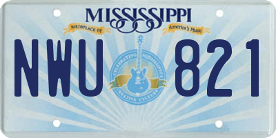 MS license plate NWU821