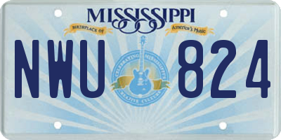 MS license plate NWU824