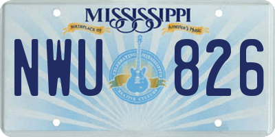 MS license plate NWU826