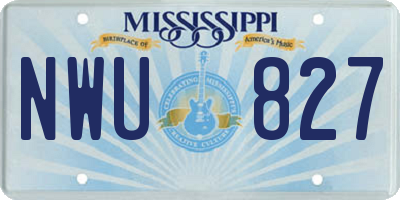 MS license plate NWU827