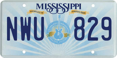 MS license plate NWU829