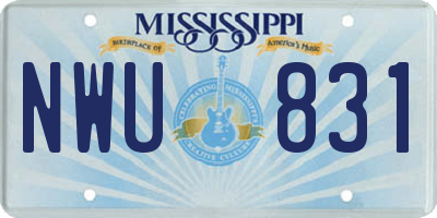 MS license plate NWU831