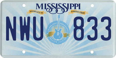 MS license plate NWU833