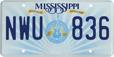 MS license plate NWU836