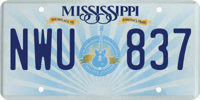 MS license plate NWU837