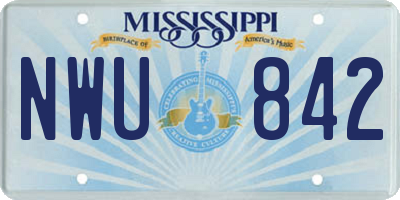 MS license plate NWU842