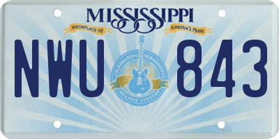 MS license plate NWU843