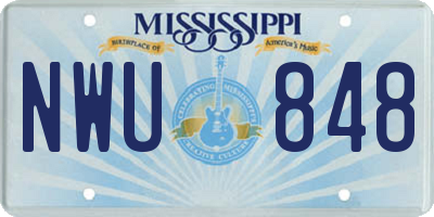 MS license plate NWU848
