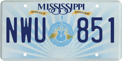 MS license plate NWU851