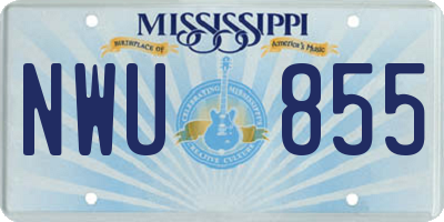 MS license plate NWU855