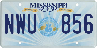 MS license plate NWU856