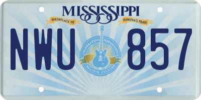 MS license plate NWU857