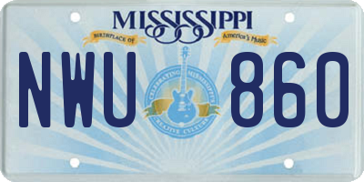 MS license plate NWU860