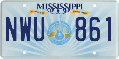 MS license plate NWU861