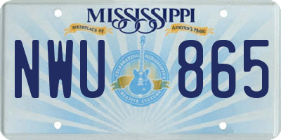 MS license plate NWU865