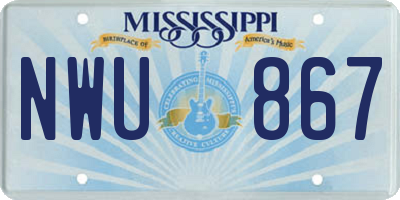 MS license plate NWU867