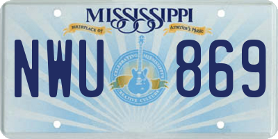 MS license plate NWU869