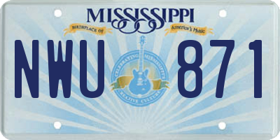 MS license plate NWU871