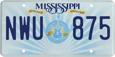 MS license plate NWU875
