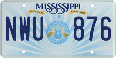 MS license plate NWU876