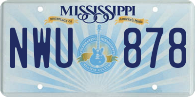 MS license plate NWU878