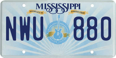 MS license plate NWU880