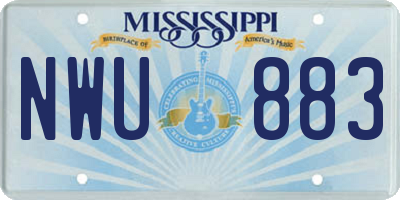 MS license plate NWU883