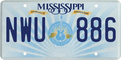MS license plate NWU886