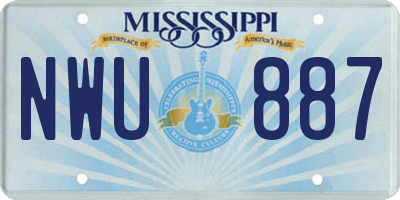 MS license plate NWU887