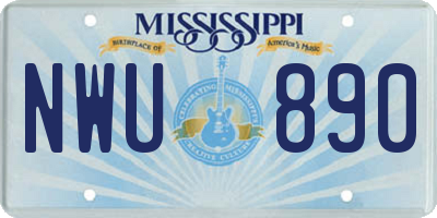 MS license plate NWU890