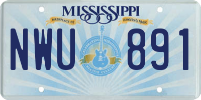 MS license plate NWU891