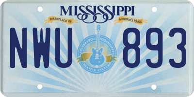 MS license plate NWU893