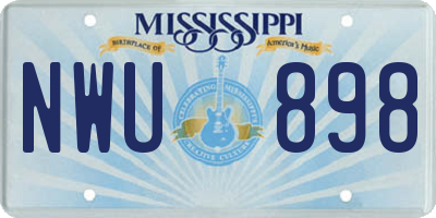 MS license plate NWU898