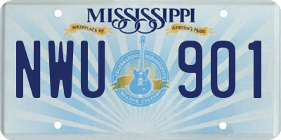 MS license plate NWU901