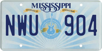 MS license plate NWU904